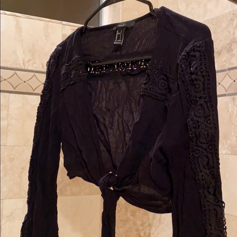 Forever 21 Swimsuit Cover Tie-Front Top